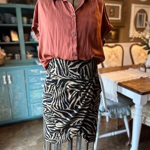 Zebra Print Lane Bryant Midi Skirt 18